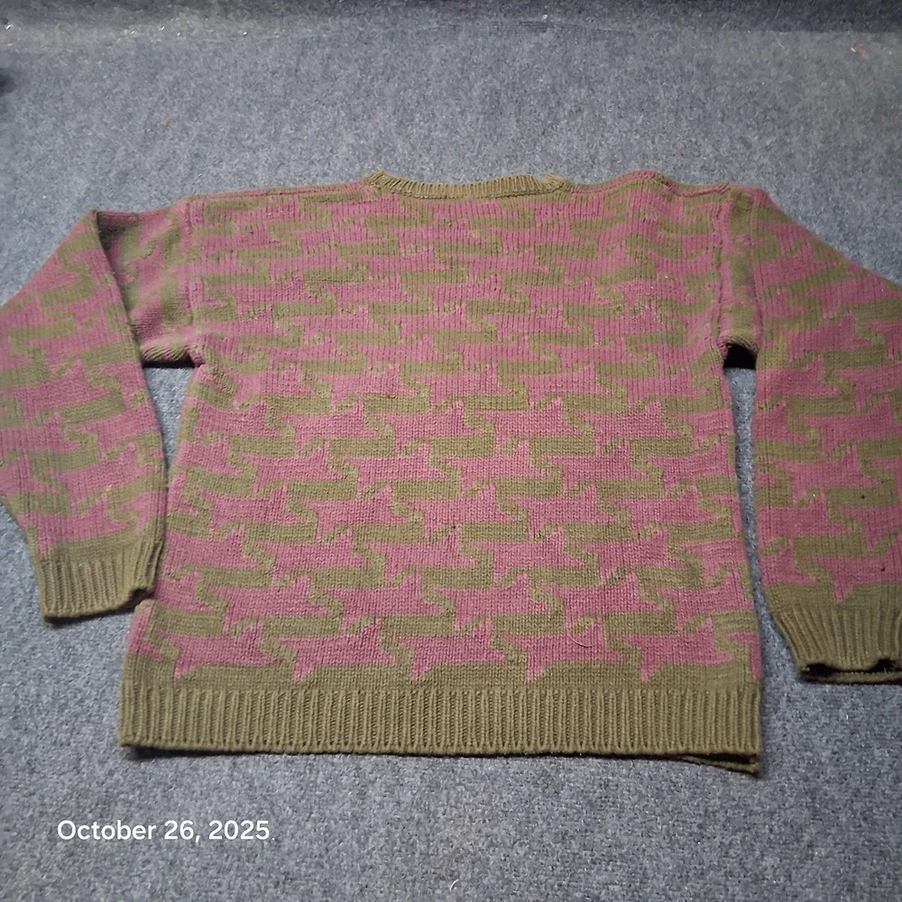 VTG Banana Republic Safari Travel Clothing‎ Sweater Size XL Purple Green Heavy